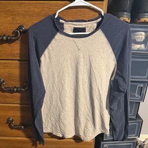 Lucky Brand Blue and Cream Long Sleeve Tee